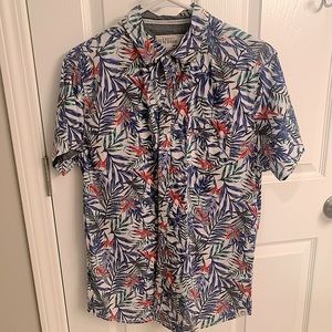 Floral Button Down White